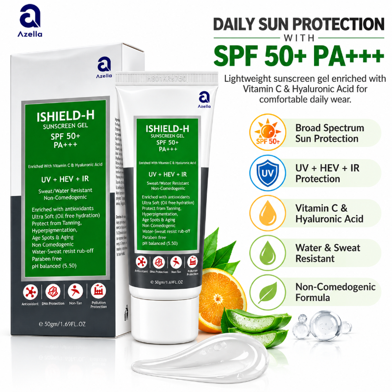 Azelia ISHIELD-H SPF 50+ PA+++ Sunscreen Gel (50gm)