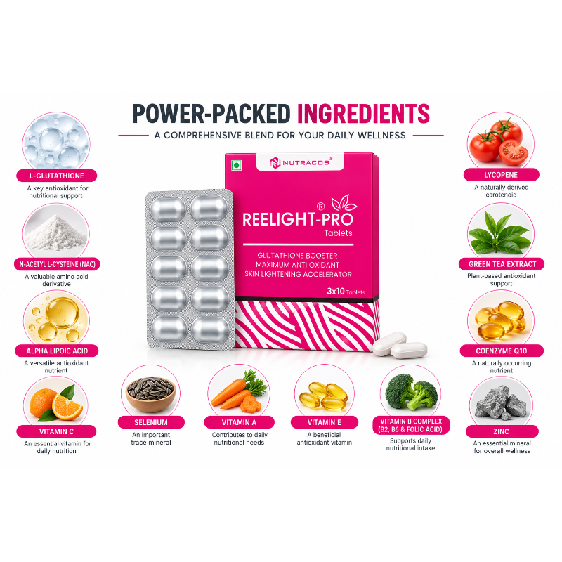 REELIGHT-PRO Glutathione Tablets for Skin Radiance 3×10 (30 Tablets)