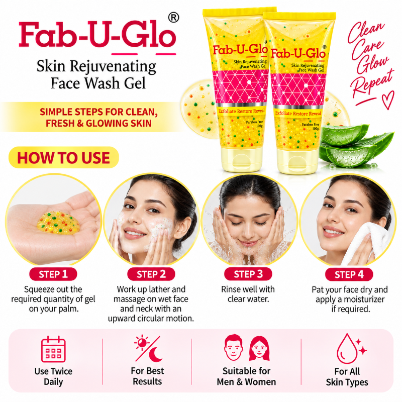 Fab-U-Glo Skin Rejuvenating Face Wash Gel 100g (Pack of 2)