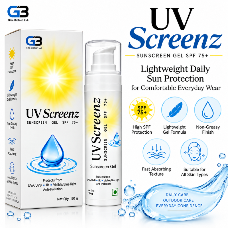 UV Screenz Sunscreen Gel SPF 75+ Broad Spectrum Protection (50gm)