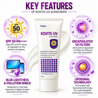 KOVITE-UV Sunscreen SPF 50 PA++++, (50gm)