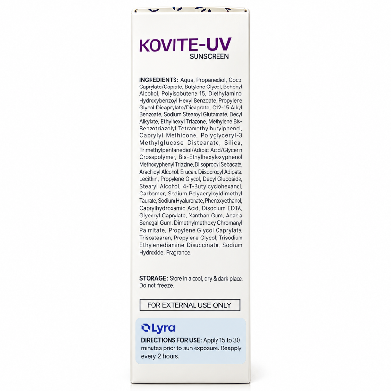 KOVITE-UV Sunscreen SPF 50 PA++++, (50gm)