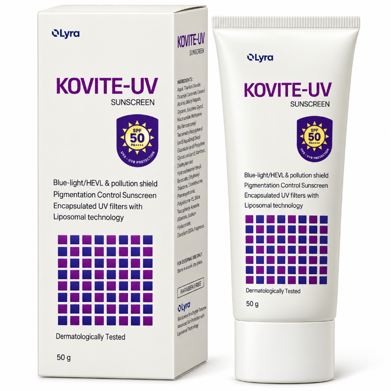 KOVITE-UV Sunscreen SPF 50 PA++++, (50gm)