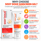 SISSY DOUX Sunscreen Gel SPF 50 PA+++ Broad Spectrum Protection (50gm)