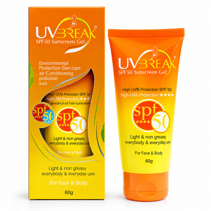 UV Break SPF 50 Sunscreen Gel for Face & Body (60gm)