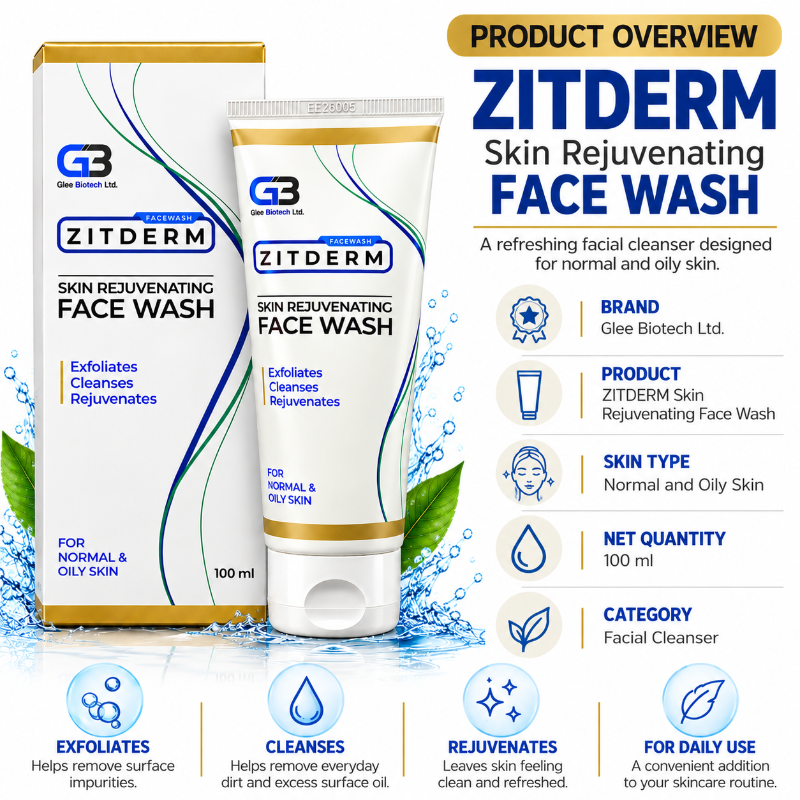 Zitderm Skin Rejuvenating Face Wash for Normal and Oily Skin (100ml)