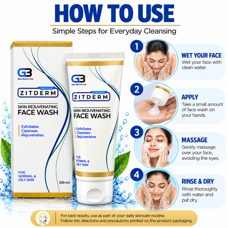 Zitderm Skin Rejuvenating Face Wash for Normal and Oily Skin (100ml)