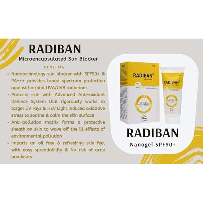 Radiban Nano Gel SPF 50+ PA+++, 50gm